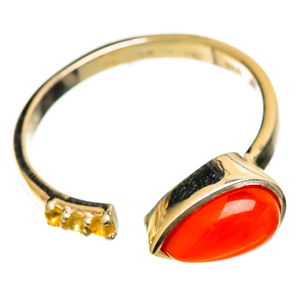 Red Coral Rings handcrafted by Ana Silver Co - RING113908 - Photo 2