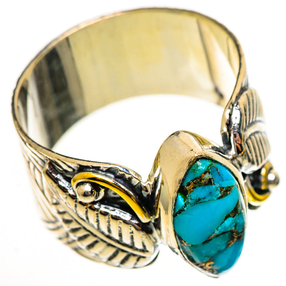Blue Copper Composite Turquoise Rings handcrafted by Ana Silver Co - RING113925 - Photo 2