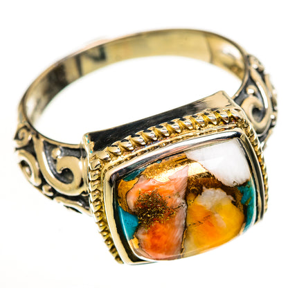 Spiny Oyster Turquoise Rings handcrafted by Ana Silver Co - RING113950 - Photo 2