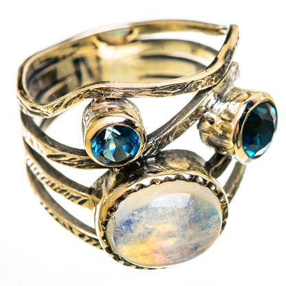 Rainbow Moonstone Rings handcrafted by Ana Silver Co - RING113988 - Photo 2