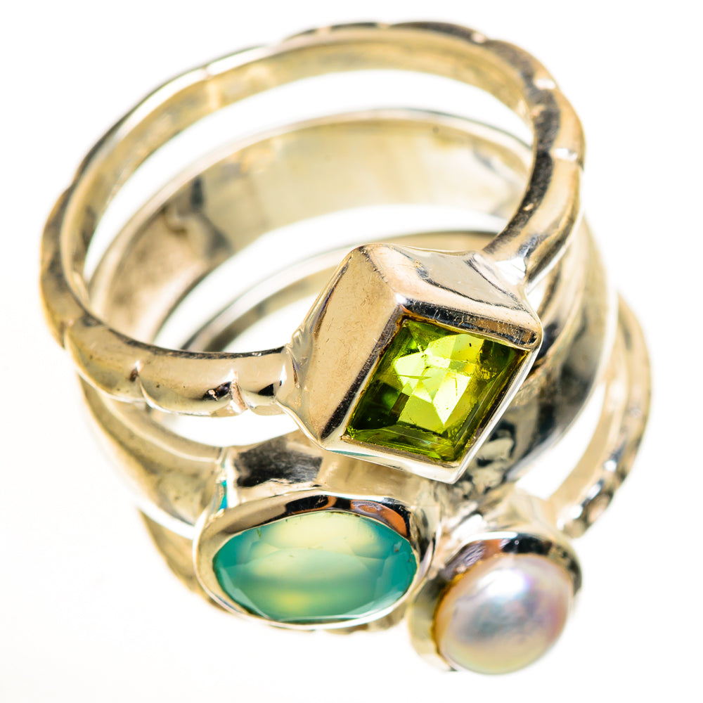 Aqua Chalcedony Rings handcrafted by Ana Silver Co - RING114005 - Photo 2