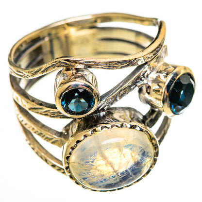 Rainbow Moonstone Rings handcrafted by Ana Silver Co - RING114011 - Photo 2