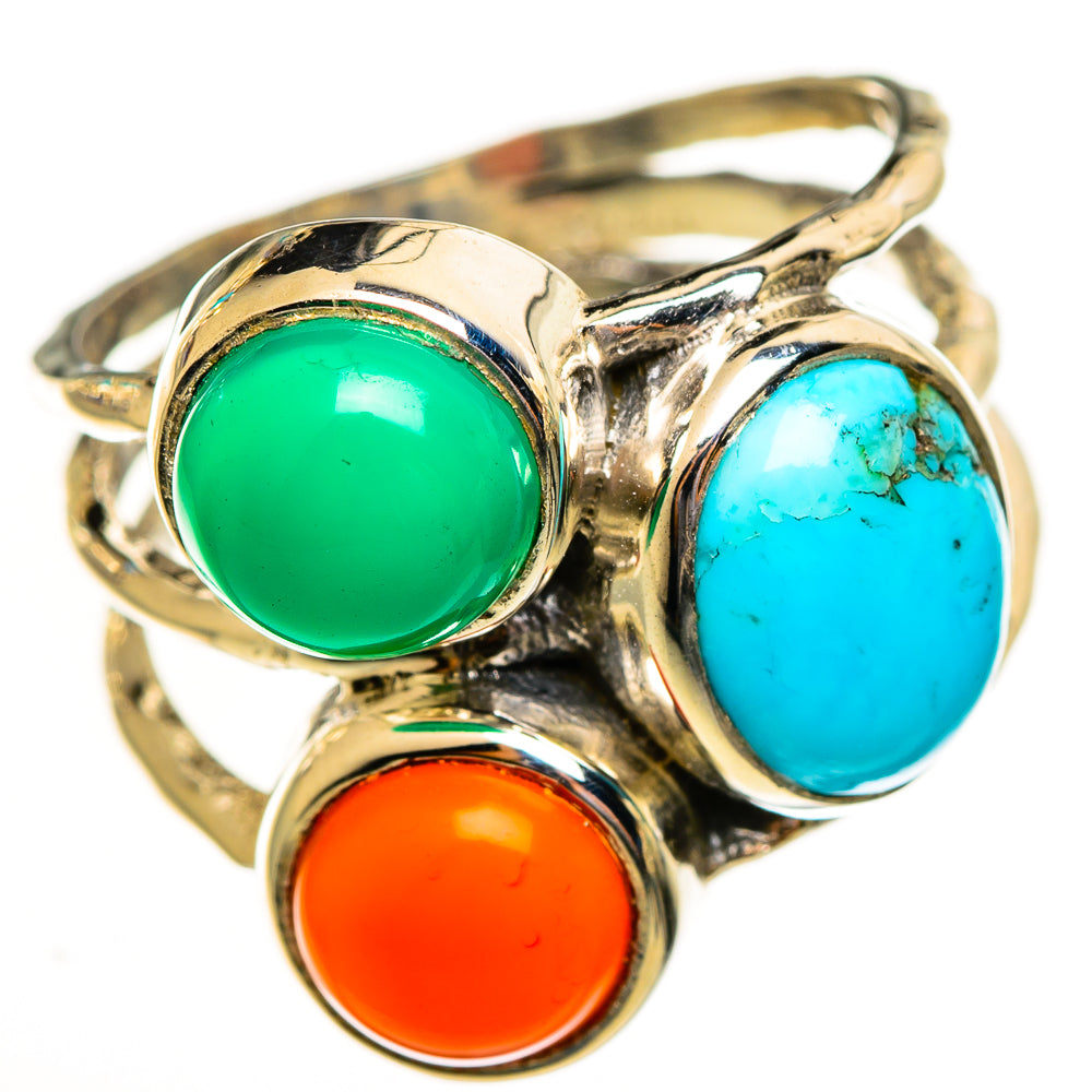 Tibetan Turquoise Rings handcrafted by Ana Silver Co - RING114030 - Photo 2
