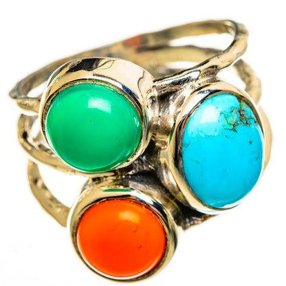 Tibetan Turquoise Rings handcrafted by Ana Silver Co - RING114030 - Photo 2