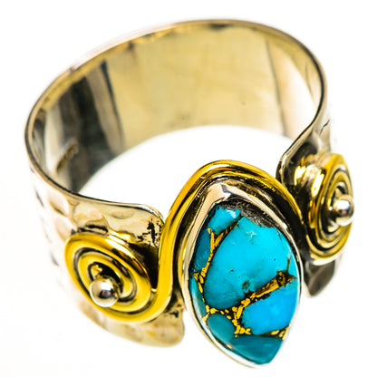 Blue Copper Composite Turquoise Rings handcrafted by Ana Silver Co - RING114038 - Photo 2