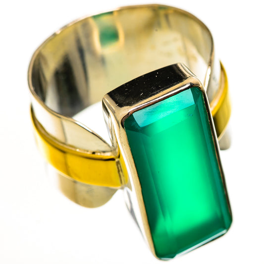Green Onyx Rings handcrafted by Ana Silver Co - RING114065 - Photo 2