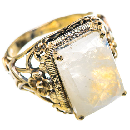Rainbow Moonstone Rings handcrafted by Ana Silver Co - RING114097 - Photo 2
