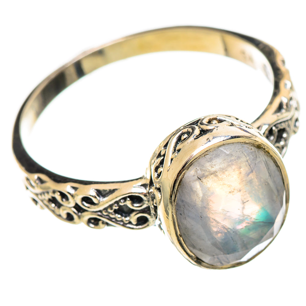 Rainbow Moonstone Rings handcrafted by Ana Silver Co - RING114099 - Photo 2