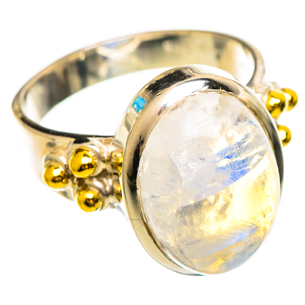 Rainbow Moonstone Rings handcrafted by Ana Silver Co - RING114128 - Photo 2
