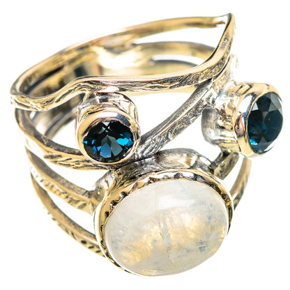 Rainbow Moonstone Rings handcrafted by Ana Silver Co - RING114133 - Photo 2