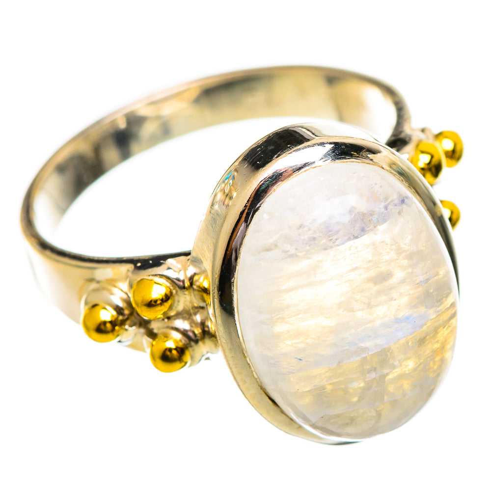 Rainbow Moonstone Rings handcrafted by Ana Silver Co - RING114154 - Photo 2