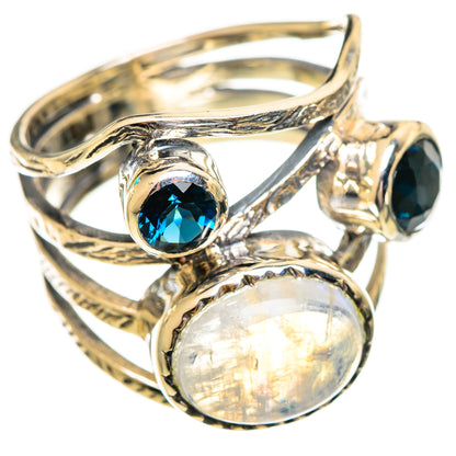 Rainbow Moonstone Rings handcrafted by Ana Silver Co - RING114160 - Photo 2