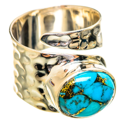 Blue Copper Composite Turquoise Rings handcrafted by Ana Silver Co - RING114177 - Photo 2