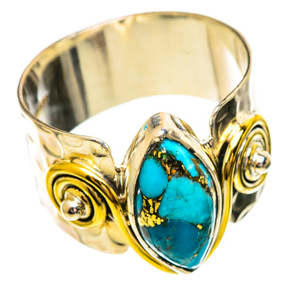 Blue Copper Composite Turquoise Rings handcrafted by Ana Silver Co - RING114179 - Photo 2
