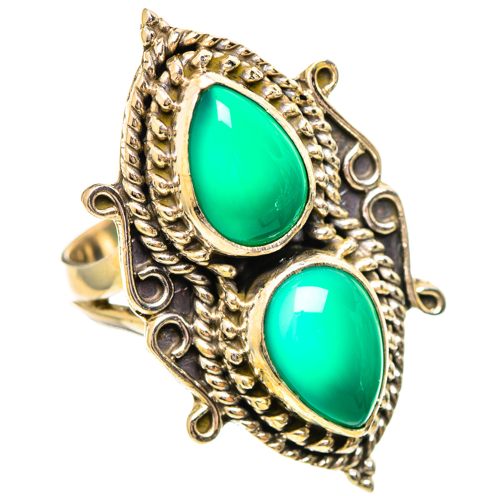 Green Onyx Rings handcrafted by Ana Silver Co - RING114197 - Photo 2