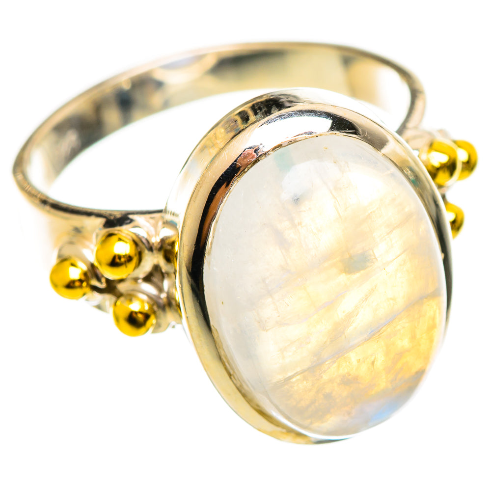 Rainbow Moonstone Rings handcrafted by Ana Silver Co - RING114201 - Photo 2