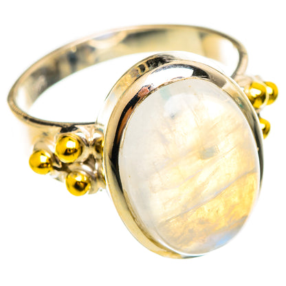 Rainbow Moonstone Rings handcrafted by Ana Silver Co - RING114201 - Photo 2