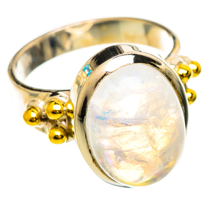 Rainbow Moonstone Rings handcrafted by Ana Silver Co - RING114208 - Photo 2
