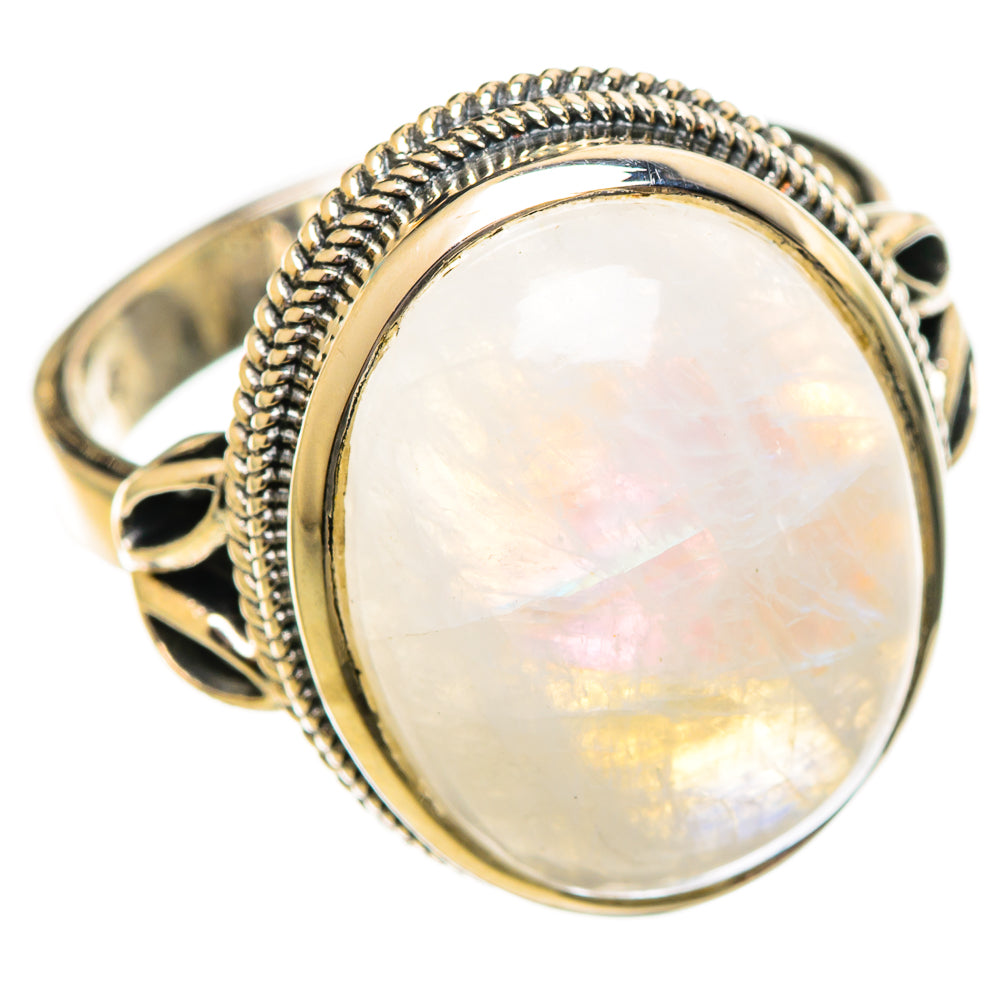 Rainbow Moonstone Rings handcrafted by Ana Silver Co - RING114210 - Photo 2
