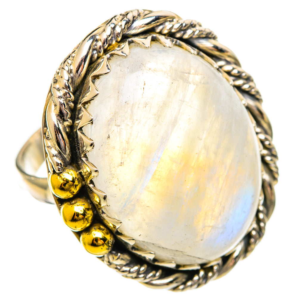 Rainbow Moonstone Rings handcrafted by Ana Silver Co - RING114211 - Photo 2