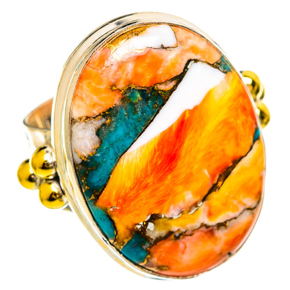 Spiny Oyster Turquoise Rings handcrafted by Ana Silver Co - RING114221 - Photo 2