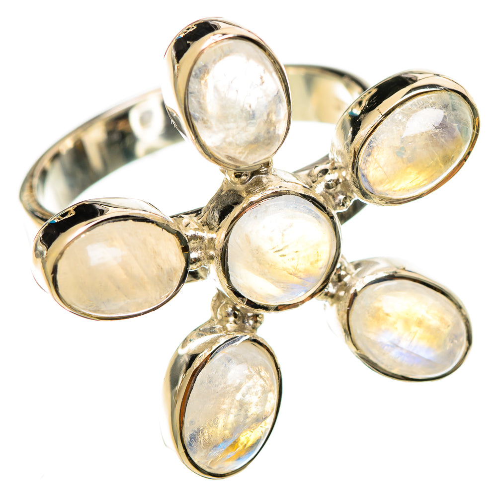 Rainbow Moonstone Rings handcrafted by Ana Silver Co - RING114285 - Photo 2