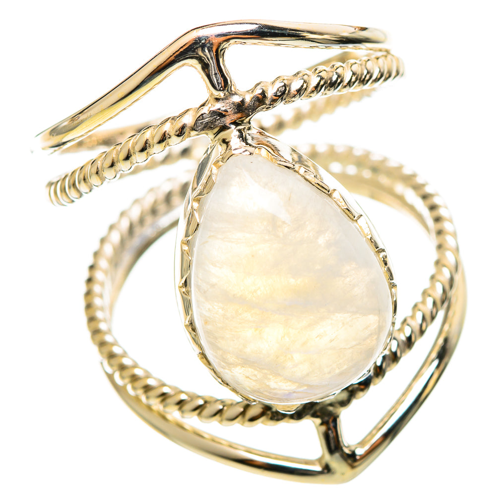 Rainbow Moonstone Rings handcrafted by Ana Silver Co - RING114301 - Photo 2