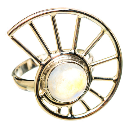 Rainbow Moonstone Rings handcrafted by Ana Silver Co - RING114321 - Photo 2