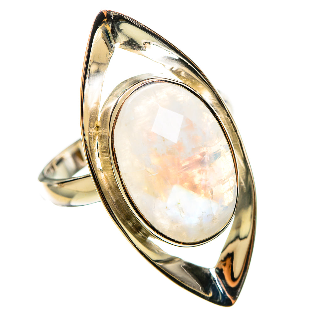 Rainbow Moonstone Rings handcrafted by Ana Silver Co - RING114322 - Photo 2