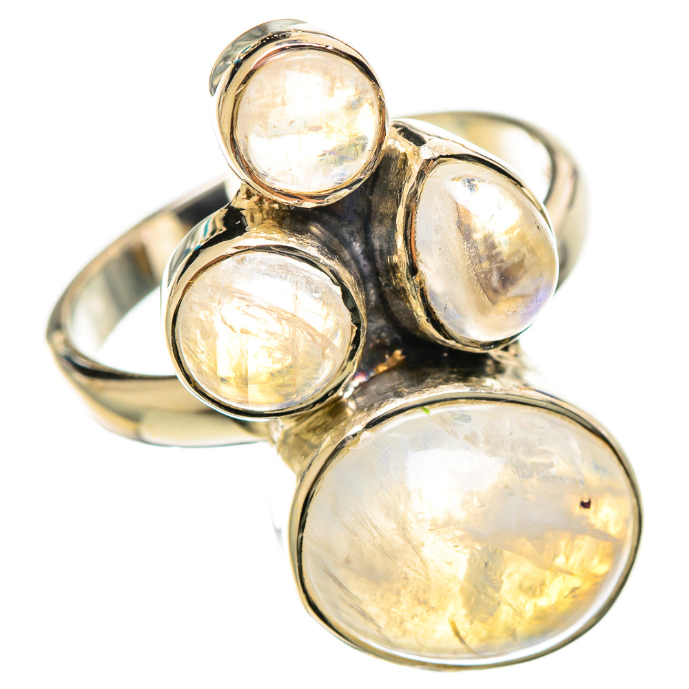 Rainbow Moonstone Rings handcrafted by Ana Silver Co - RING114325 - Photo 2