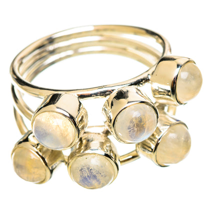 Rainbow Moonstone Rings handcrafted by Ana Silver Co - RING114326 - Photo 2