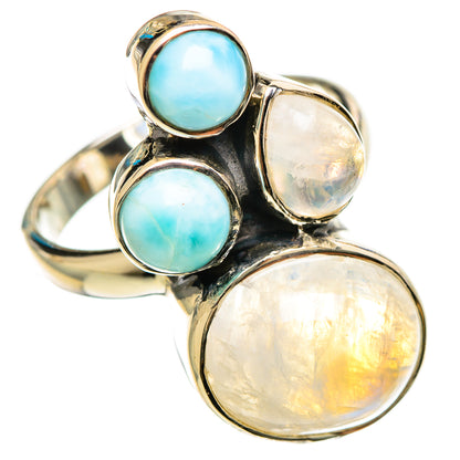 Rainbow Moonstone Rings handcrafted by Ana Silver Co - RING114335 - Photo 2