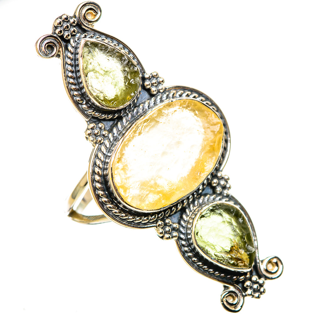 Libyan Desert Glass Rings handcrafted by Ana Silver Co - RING114344 - Photo 2