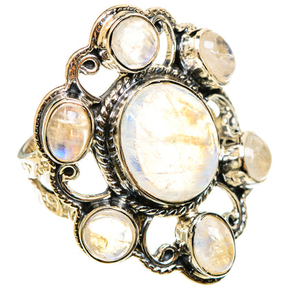 925 sterling silver rainbow moonstone ring with oval center stone and side halos