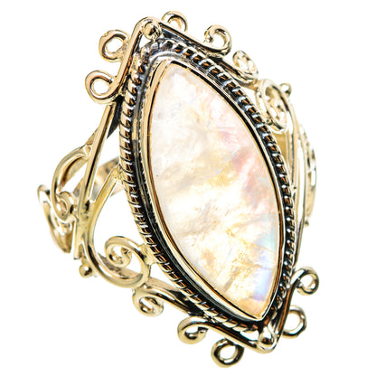 Rainbow Moonstone Rings handcrafted by Ana Silver Co - RING114351 - Photo 2