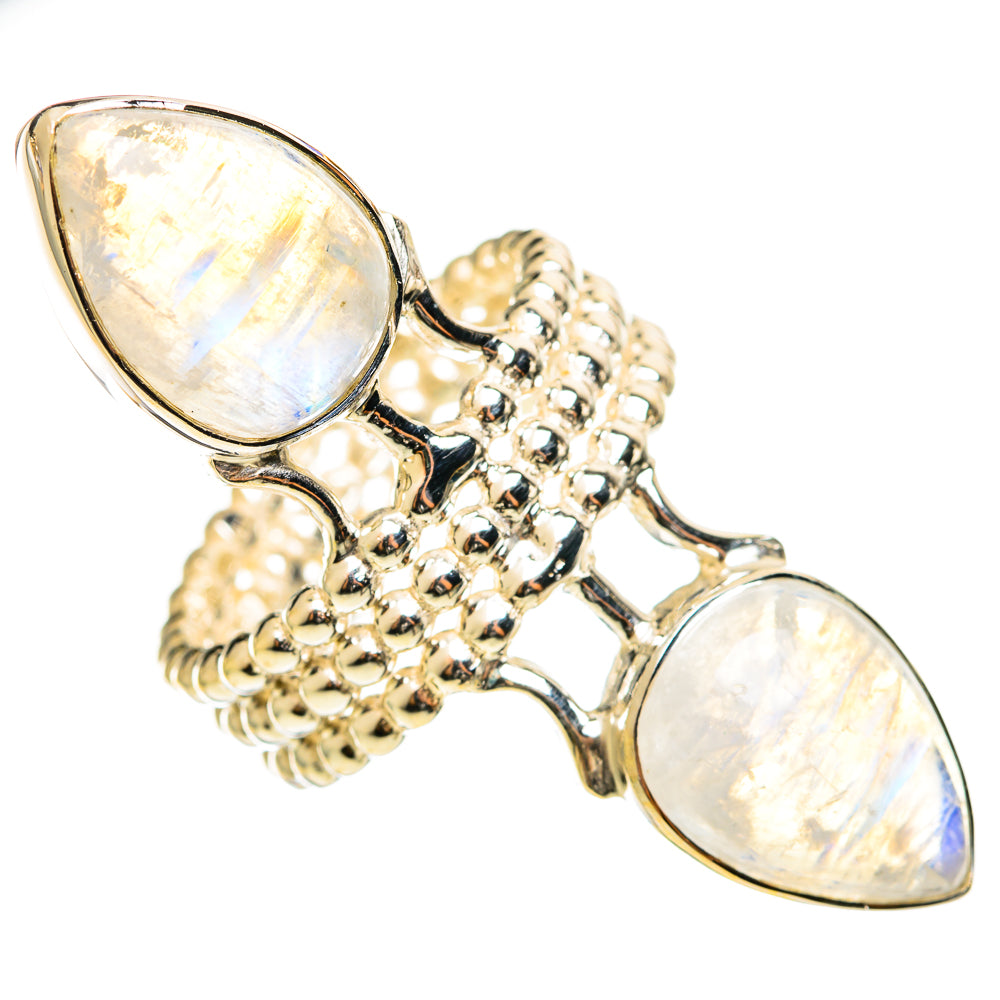 Rainbow Moonstone Rings handcrafted by Ana Silver Co - RING114353 - Photo 2