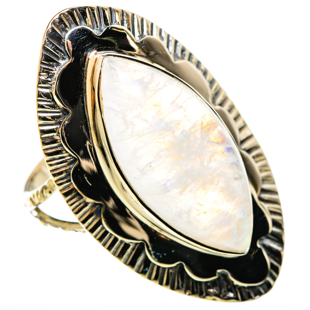 Rainbow Moonstone Rings handcrafted by Ana Silver Co - RING114367 - Photo 2