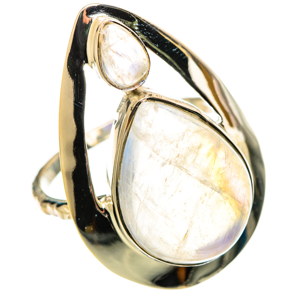 Rainbow Moonstone Rings handcrafted by Ana Silver Co - RING114369 - Photo 2