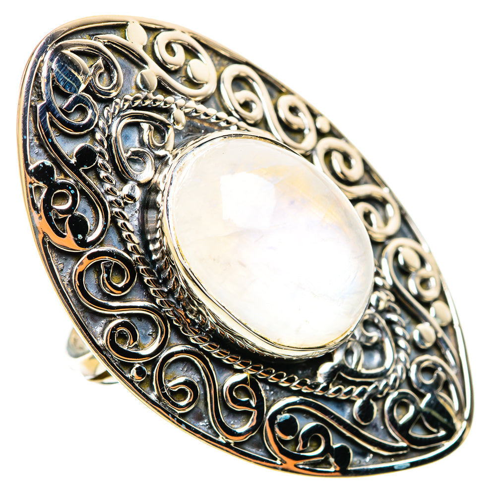 Rainbow Moonstone Rings handcrafted by Ana Silver Co - RING114370 - Photo 2
