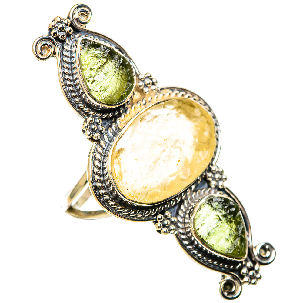 Libyan Desert Glass Rings handcrafted by Ana Silver Co - RING114379 - Photo 2