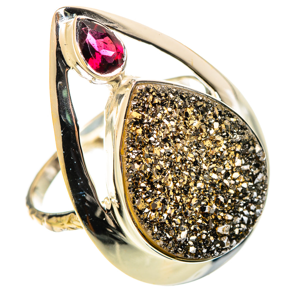 Hematite Druzy Rings handcrafted by Ana Silver Co - RING114380 - Photo 2