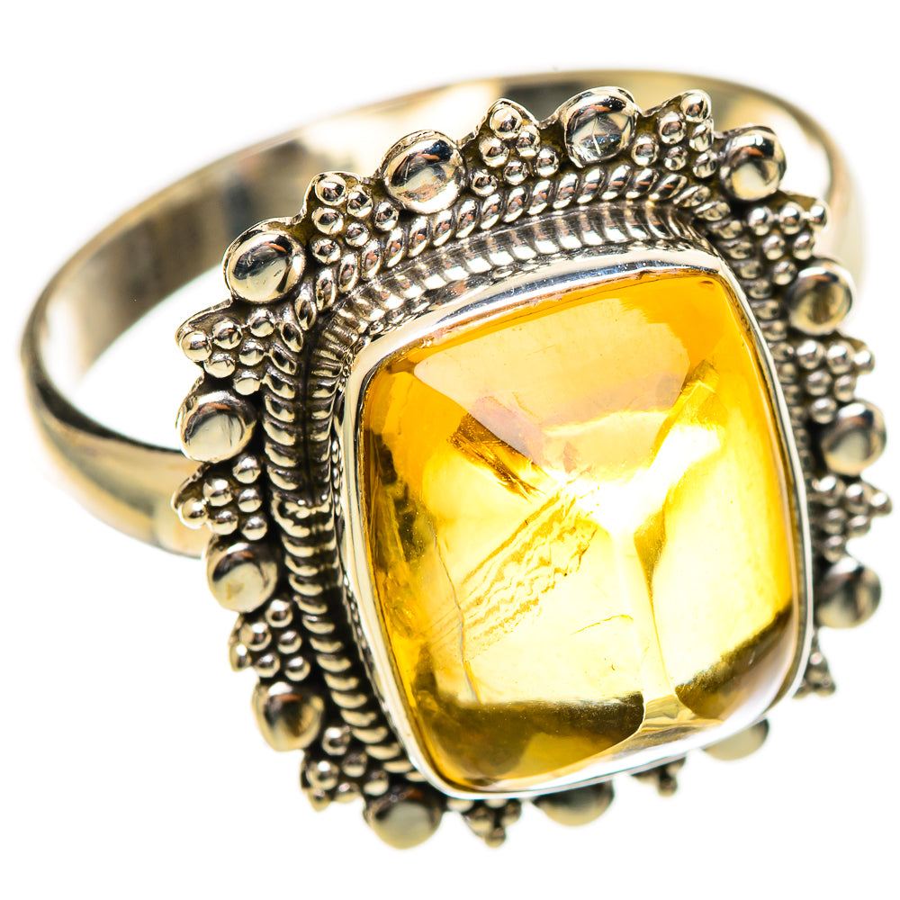 Citrine Sugarloaf Rings handcrafted by Ana Silver Co - RING114407 - Photo 2