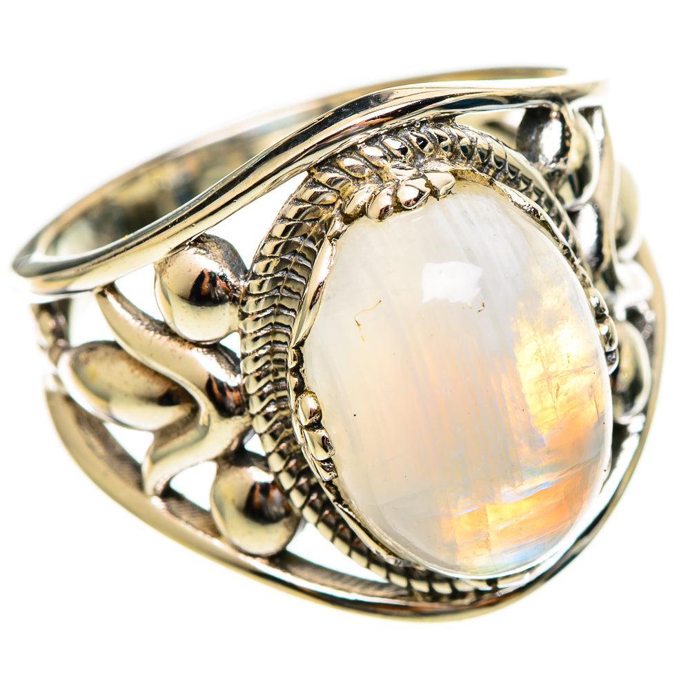 Rainbow Moonstone Rings handcrafted by Ana Silver Co - RING114421 - Photo 2