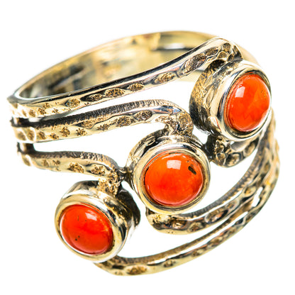 Mediterranean Red Coral Rings handcrafted by Ana Silver Co - RING114445 - Photo 2
