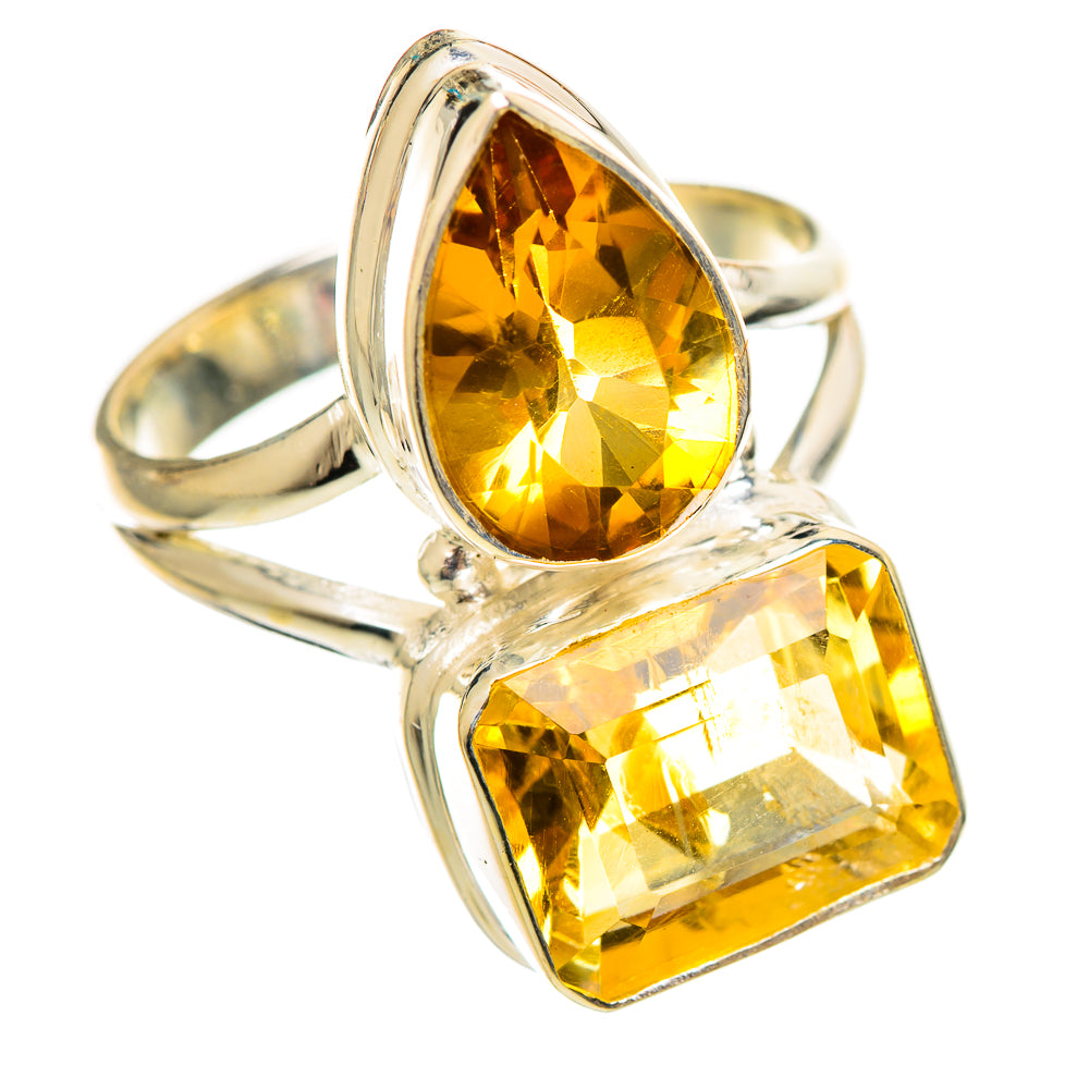 Citrine Sugarloaf Rings handcrafted by Ana Silver Co - RING114498 - Photo 2