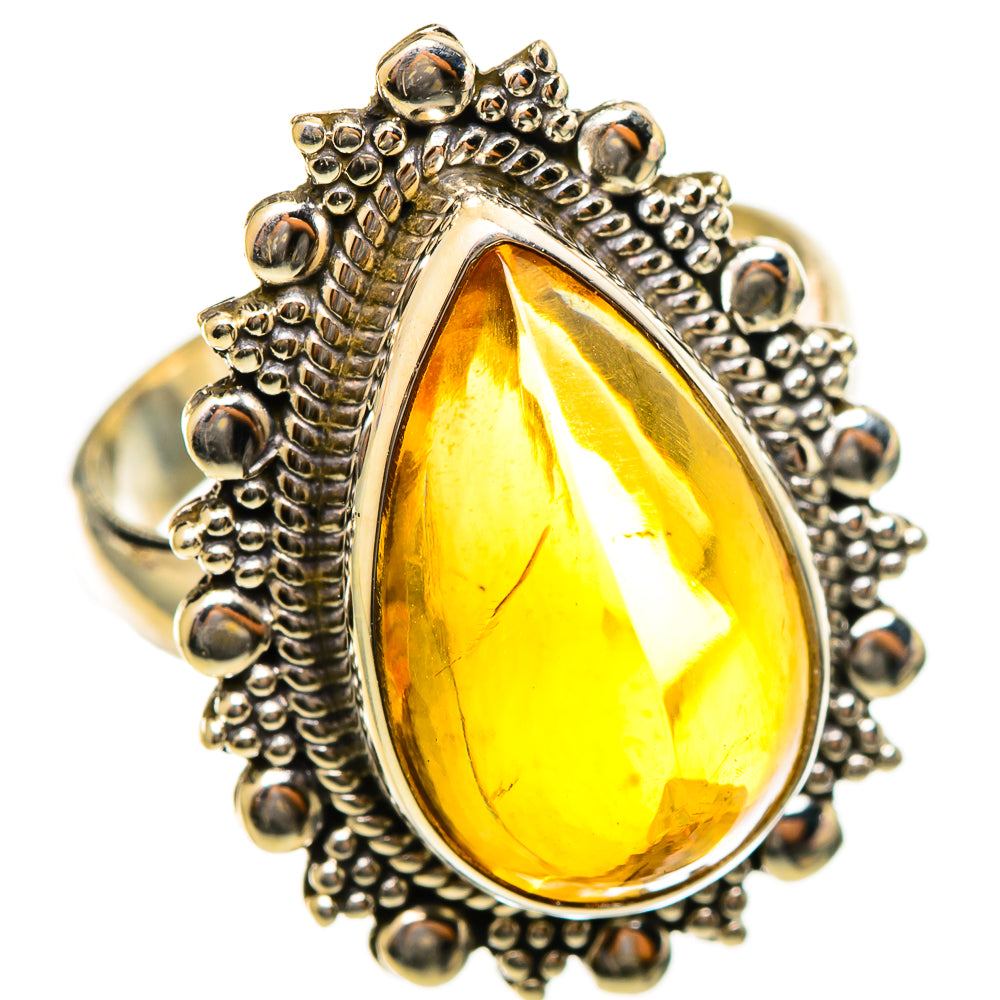 Citrine Sugarloaf Rings handcrafted by Ana Silver Co - RING114528 - Photo 2