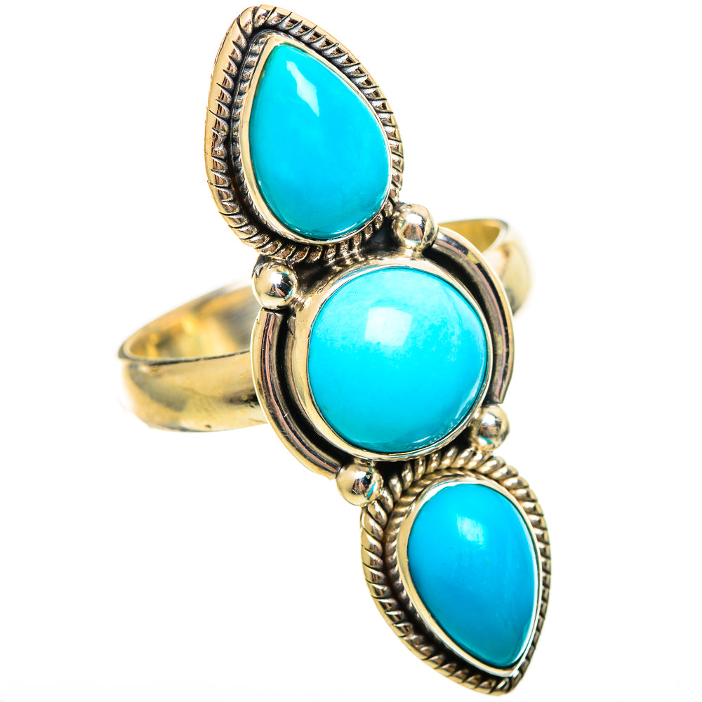 Sleeping Beauty Turquoise Rings handcrafted by Ana Silver Co - RING114550 - Photo 2