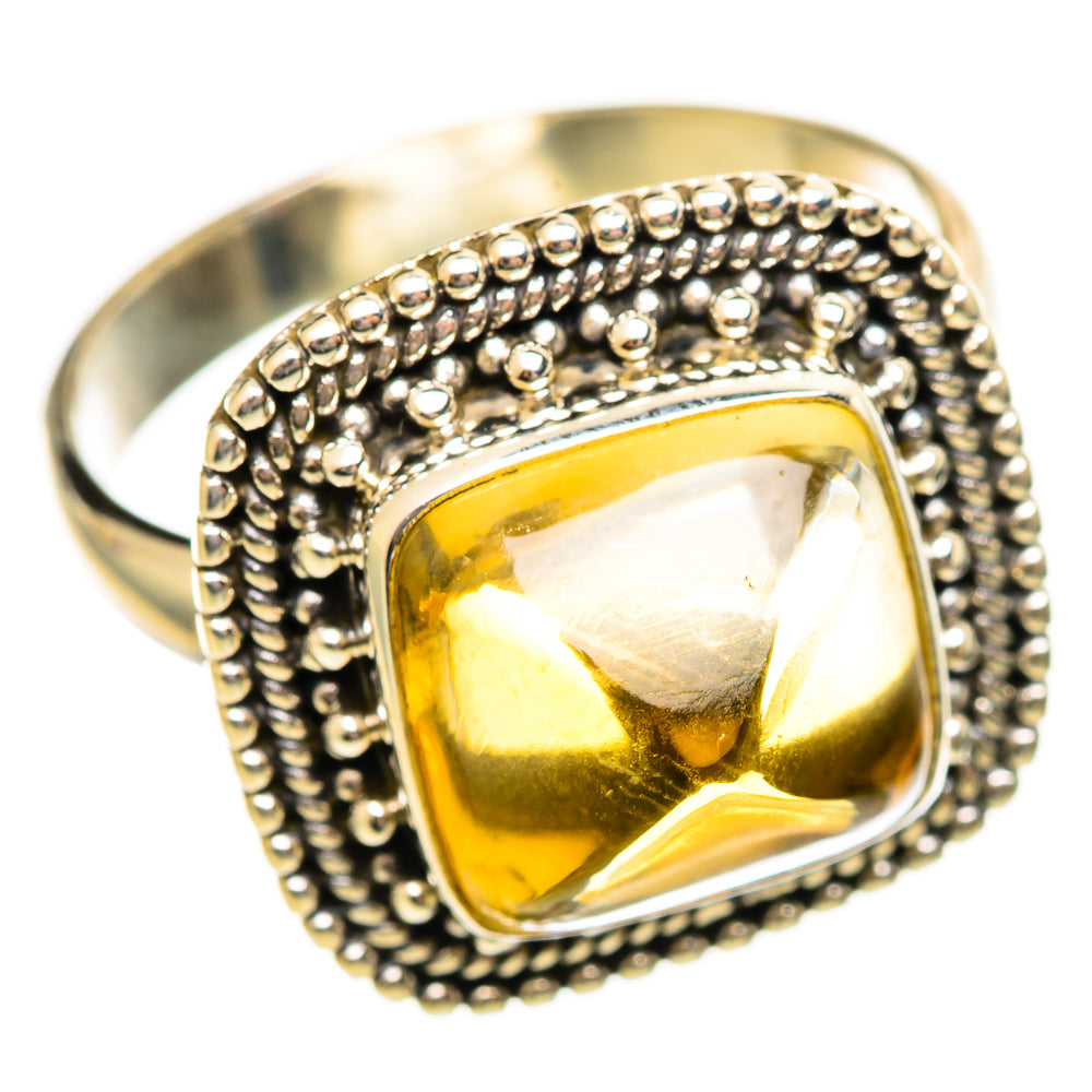 Citrine Sugarloaf Rings handcrafted by Ana Silver Co - RING114557 - Photo 2