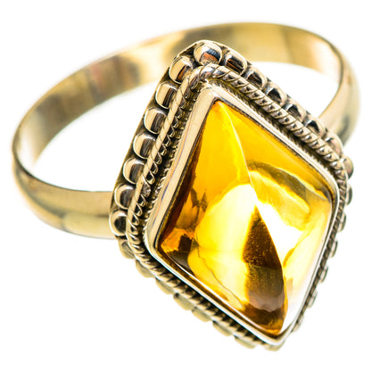 Citrine Sugarloaf Rings handcrafted by Ana Silver Co - RING114558 - Photo 2