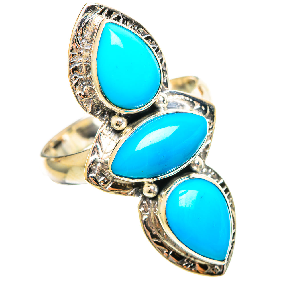 Sleeping Beauty Turquoise Rings handcrafted by Ana Silver Co - RING114573 - Photo 2